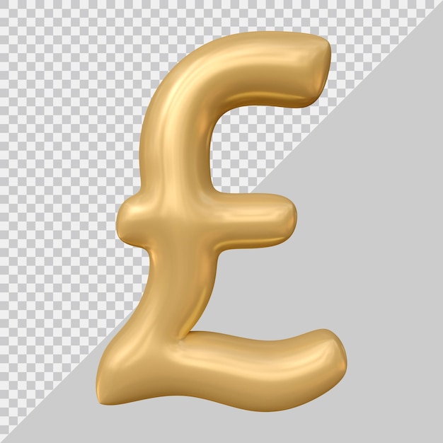 PSD britse pond sterling teken valutapictogram in 3d renderen