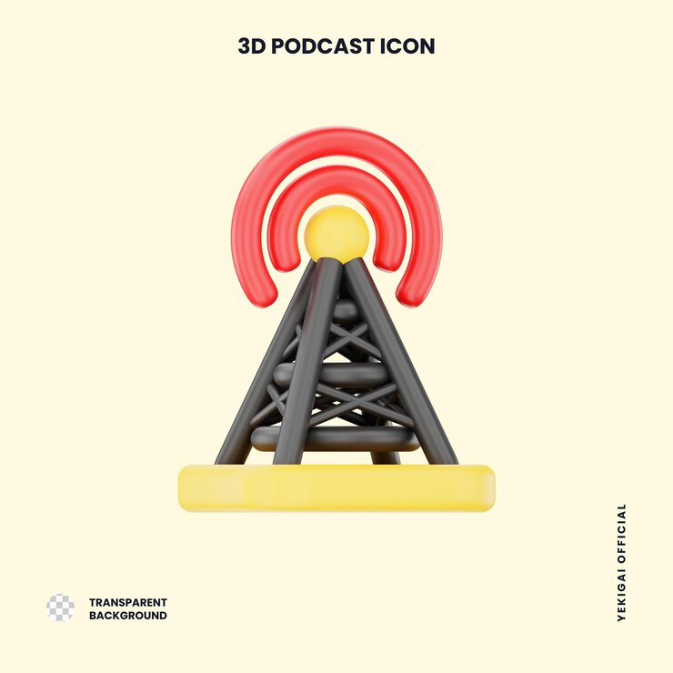 PSD broadast 3d podcast illustration for uiux web app infographic etc
