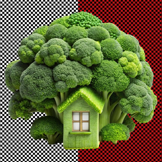 Broccoli huis op doorzichtige achtergrond