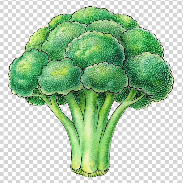 PSD broccoli kunst geïsoleerd op doorzichtige achtergrond