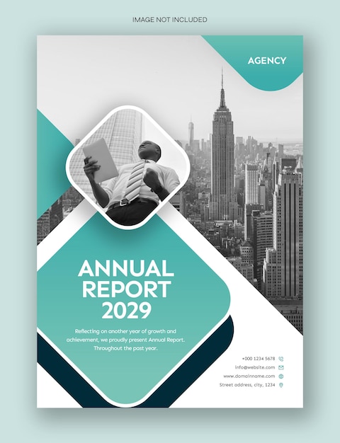 Brochure cover or annual report flyer for business agency