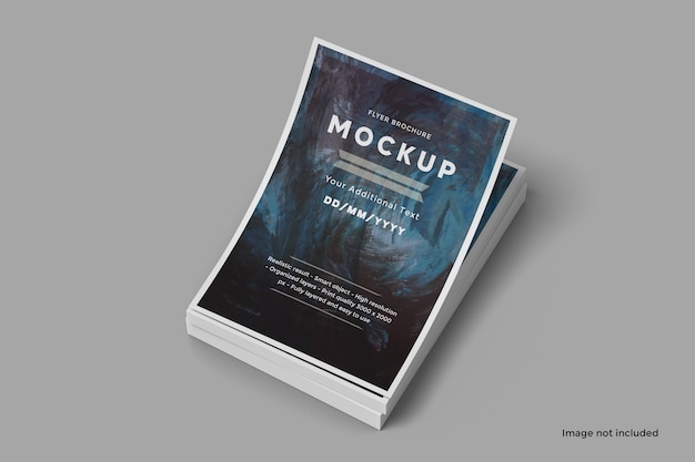 Brochure flyer stack mockup