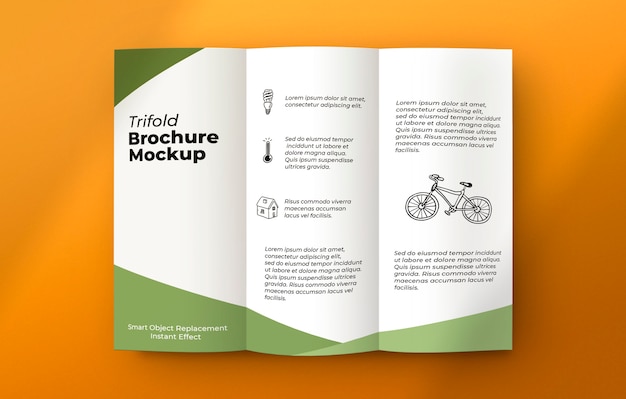 PSD brochure sul mockup di superficie grigia