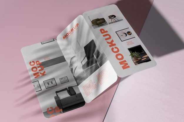 PSD design mock-up per brochure e riviste con ombre