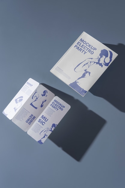 PSD brochure and magazine mock-up design with shadows