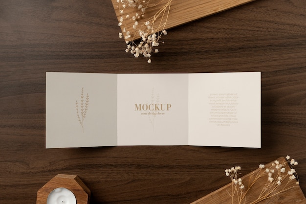 brochure mockup in real context