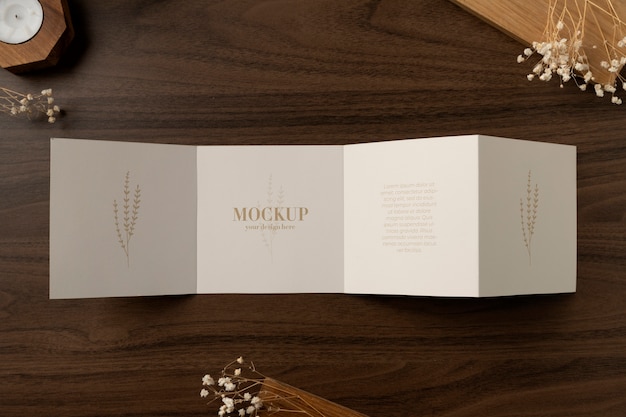 brochure mockup in real context