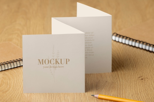 Brochure mockup in real context