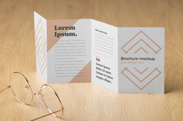 PSD brochure mockup in real context