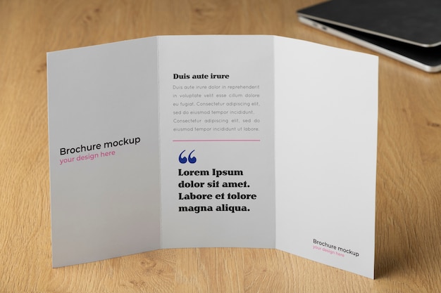 PSD brochure mockup in real context