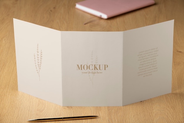 brochure mockup in real context