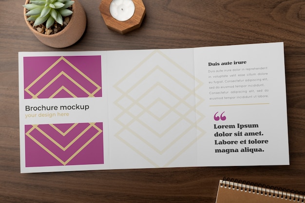 PSD mockup di brochure nel contesto reale