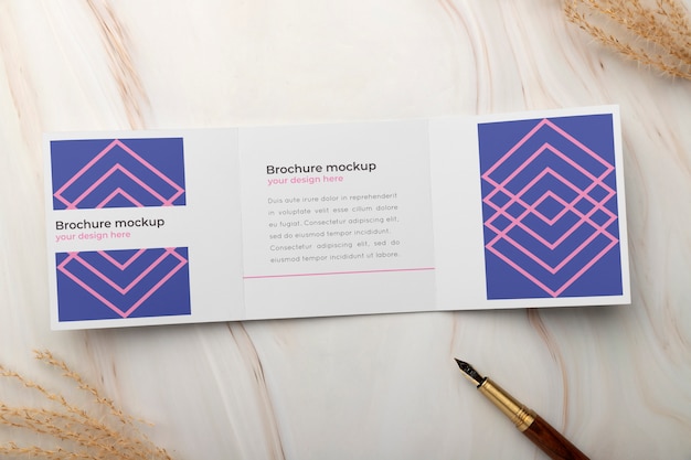 PSD brochure mockup in real context