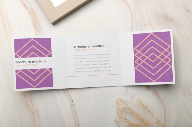 Brochure mockup in real context