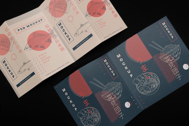 Brochure mockup with japanese inspiration