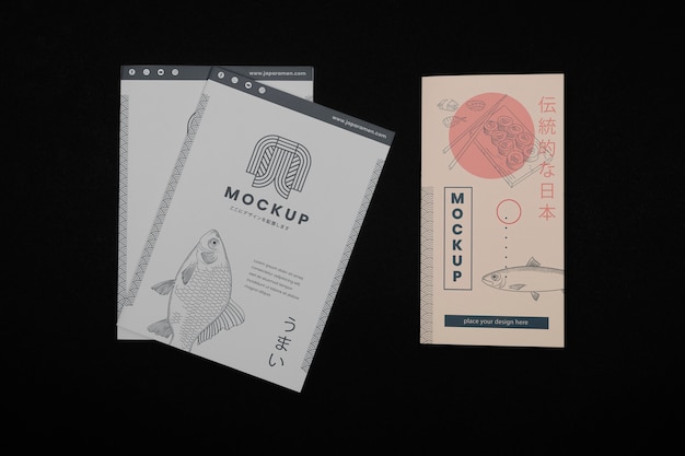 Brochure mockup with japanese inspiration