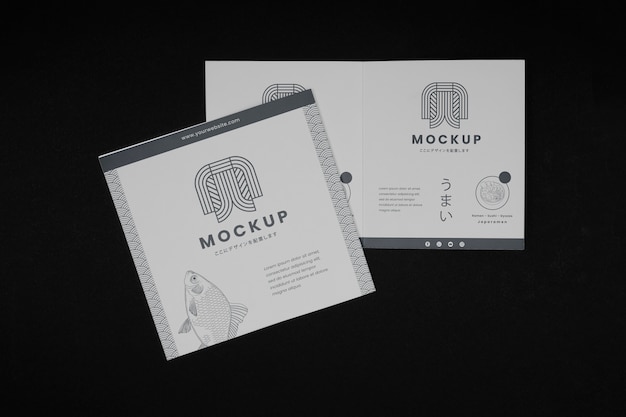 PSD mockup di brochure con ispirazione giapponese