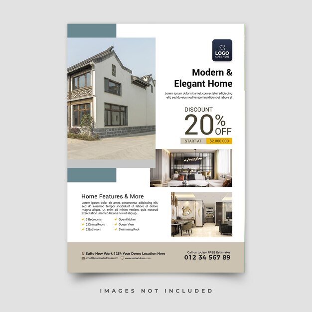 PSD a brochure for a modern and elegant home.