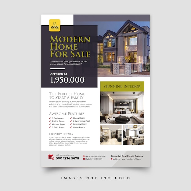 A brochure for a modern house for sale