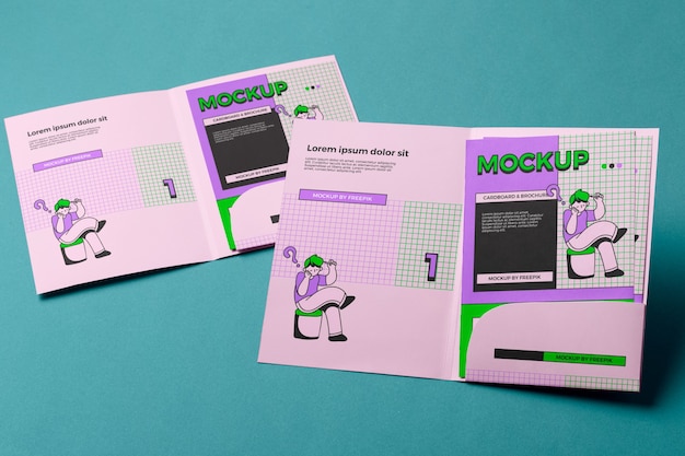 Brochure in studio mockup