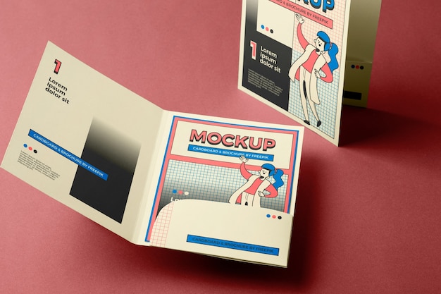 PSD brochure in studio mockup