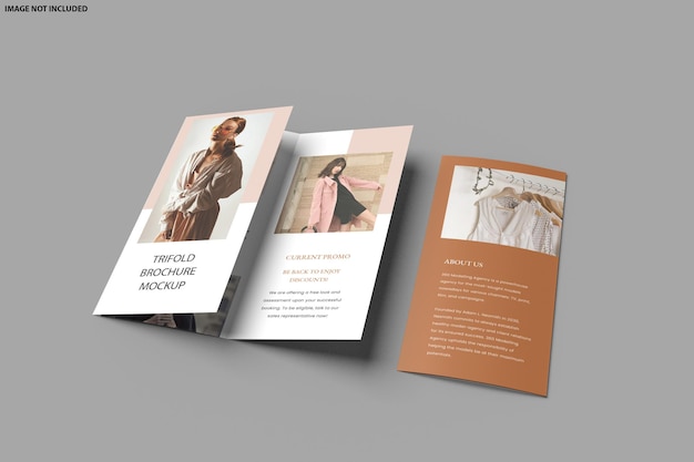 Brochure a tre ante mockup design isolato