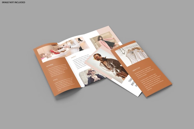 Brochure a tre ante mockup design isolato