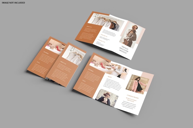 Brochure trifold mockup design isolated