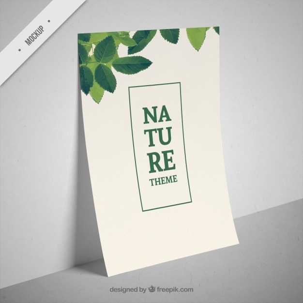 PSD brochure with leaves decoration