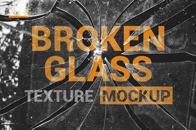 PSD brocken glass effects mockup