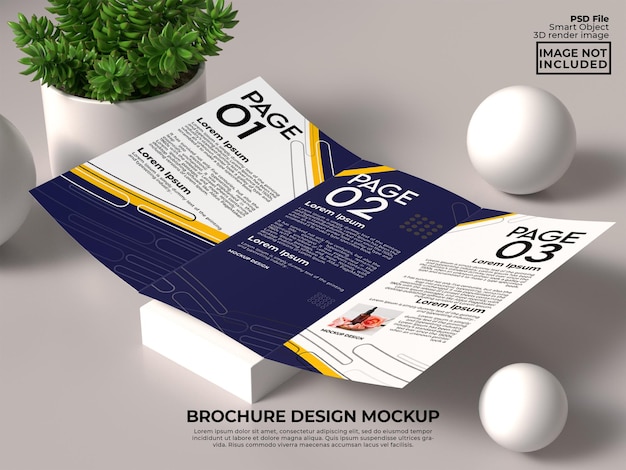 Brocure mockup design photoshop with smart object