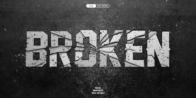 PSD broken 3d editable text effect