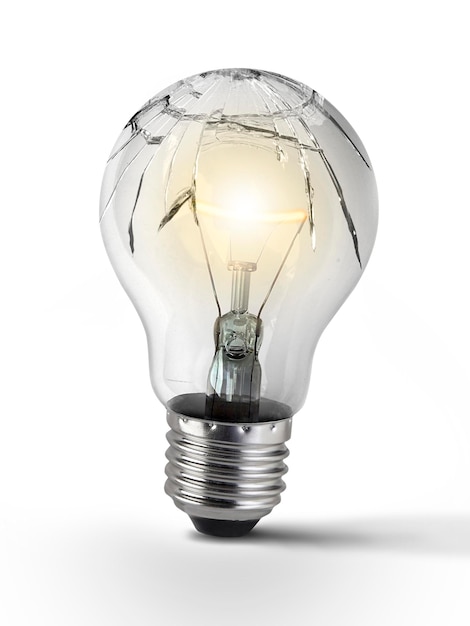 Broken bulb transparent background