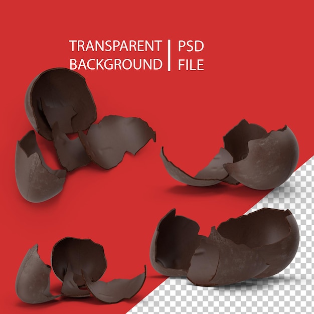 Broken chocolate easter egg png