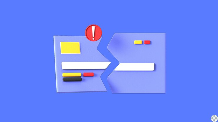 PSD broken credit card 3d render decline issue banking card unavailable problem isolated illustration