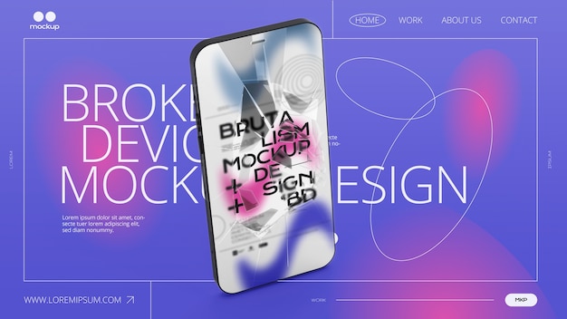 PSD design mockup del dispositivo rotto