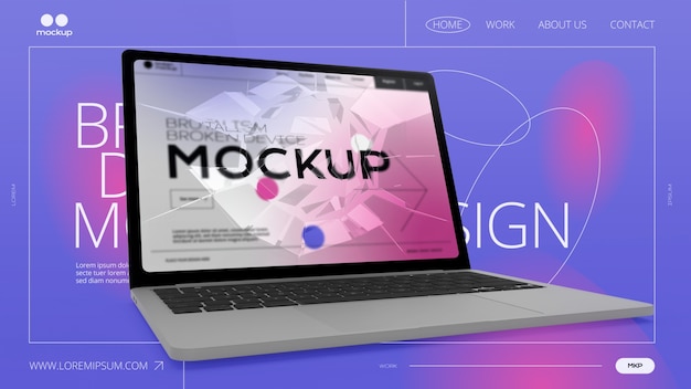 PSD design mockup del dispositivo rotto