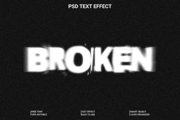 Broken Editable 3d Text Effect (Efekt tekstu 3D do edycji)