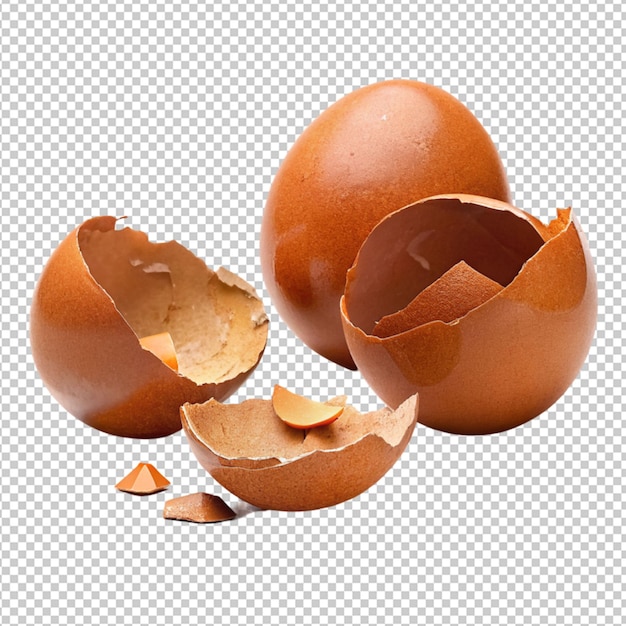 PSD broken egg shell on transparent background
