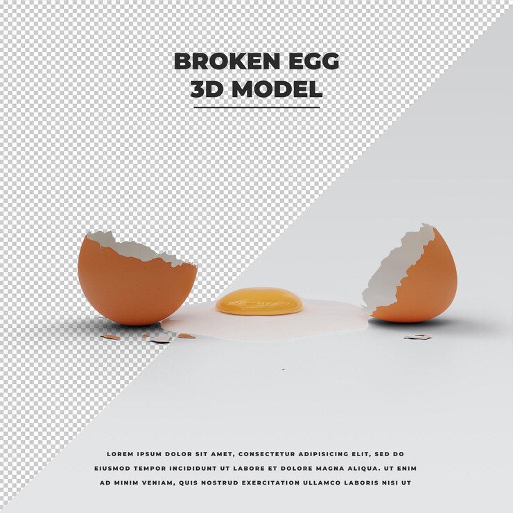 PSD broken egg shell
