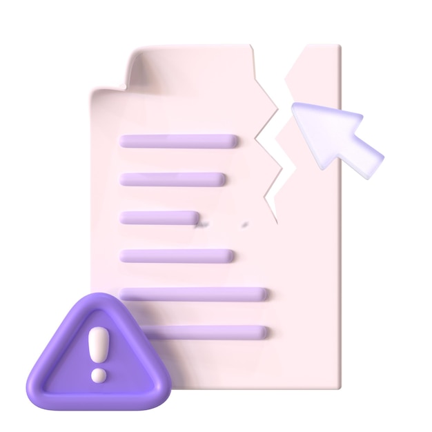 broken file warning empty state object 3d