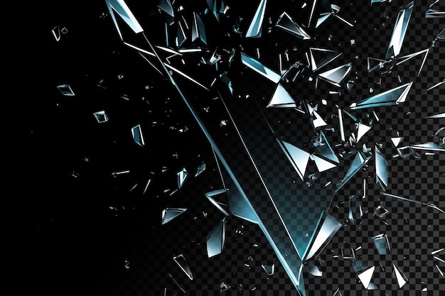 broken glass on a black background shards of glass pieces of glass