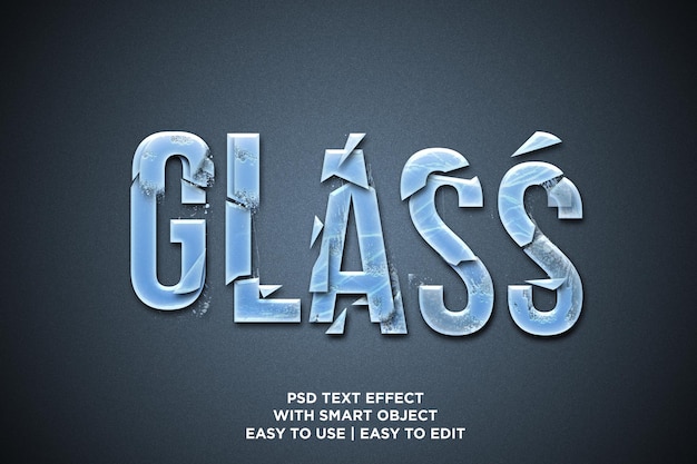 PSD broken glass editable text effect