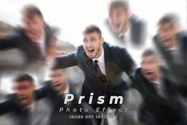 PSD broken glass lens prism photo effect