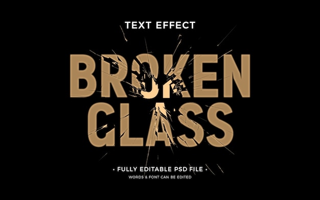 Broken glass text effect