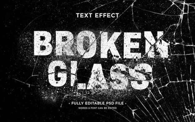 Broken glass text effect