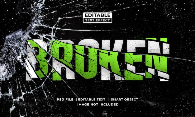 PSD broken glass text effect