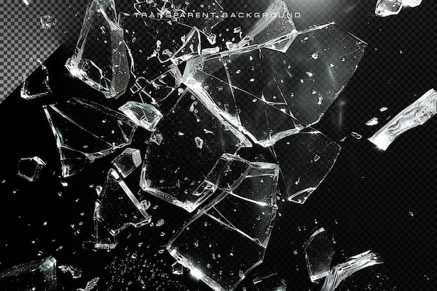 PSD broken glass texture on transparent background