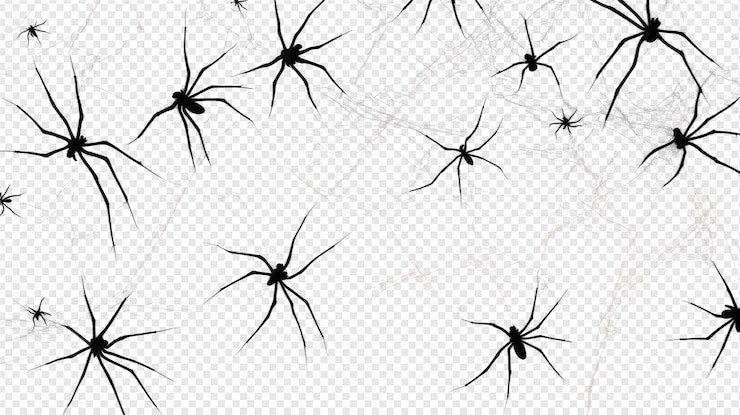 PSD a broken glass with black bugs on it