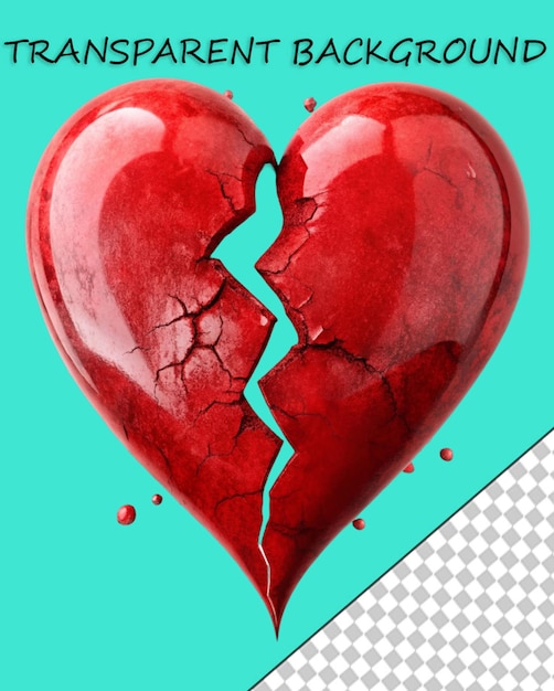 PSD broken heart 3d illustration